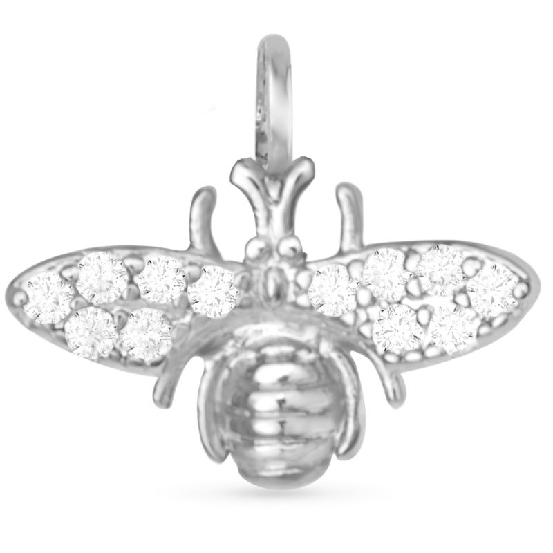 Bee CZ Charm Silver